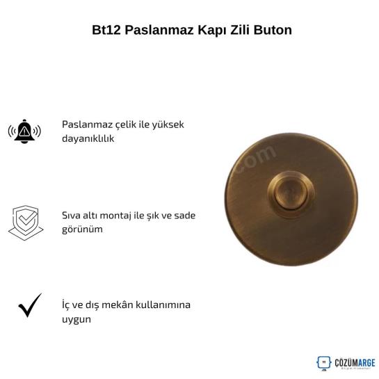 Bt12 Paslanmaz Kapı Zili Buton Bt12 Paslanmaz Kapı Zili Buton
