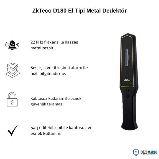 ZkTeco D180 El Tipi Metal Dedektör ZkTeco D180 El Tipi Metal Dedektör