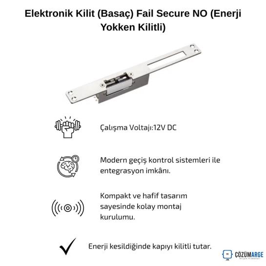 Elektronik Kilit (Basaç) Fail Secure NO (Enerji Yokken Kilitli) Elektronik Kilit (Basaç) Fail Secure NO (Enerji Yokken Kilitli)