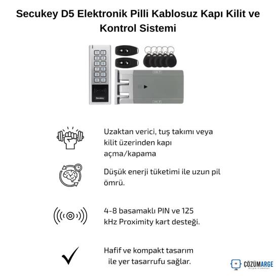 Secukey D5 Elektronik Pilli Kablosuz Kapı Kilit ve Kontrol Sistemi Secukey D5 Elektronik Pilli Kablosuz Kapı Kilit ve Kontrol Sistemi