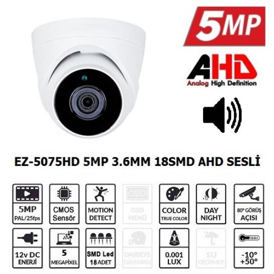 ezcool ez-5075hd 5mp 3.6mm smd ahd sesli dome kamera ürün fotoğrafı ezcool ez-5075hd 5mp 3.6mm smd ahd sesli dome kamera resmi, ezcool ez-5075hd 5mp 3.6mm smd ahd sesli dome kamera fotoğrafı