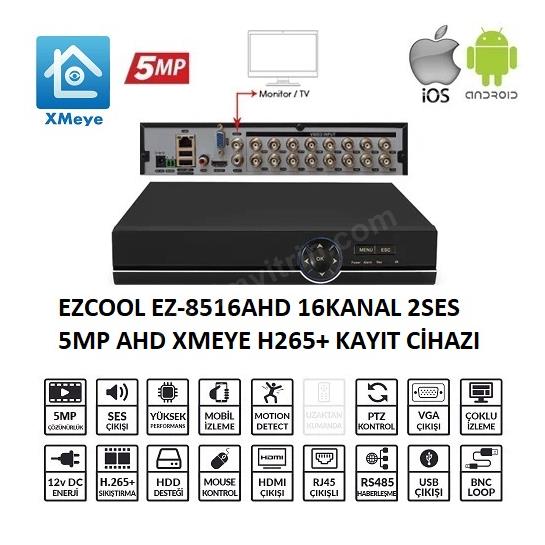 ezcool ez-8516ahd 16 kanal 5 mp 1hdd xmeye kayıt cihazı ürün fotoğrafı ezcool ez-8516ahd 16 kanal 5 mp 1hdd xmeye kayıt cihazı resmi, ezcool ez-8516ahd 16 kanal 5 mp 1hdd xmeye kayıt cihazı fotoğrafı
