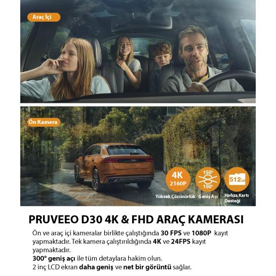 PRUVEEO D30 WI-FI 4K ARAC KAMERASI Res2