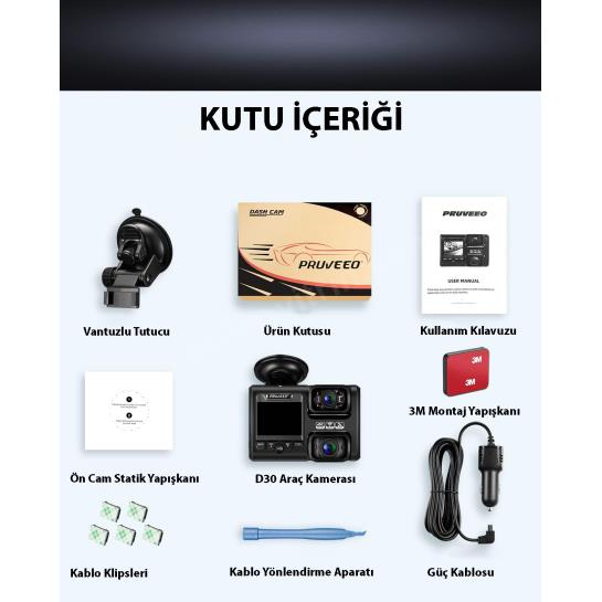PRUVEEO D30 WI-FI 4K ARAC KAMERASI Res7