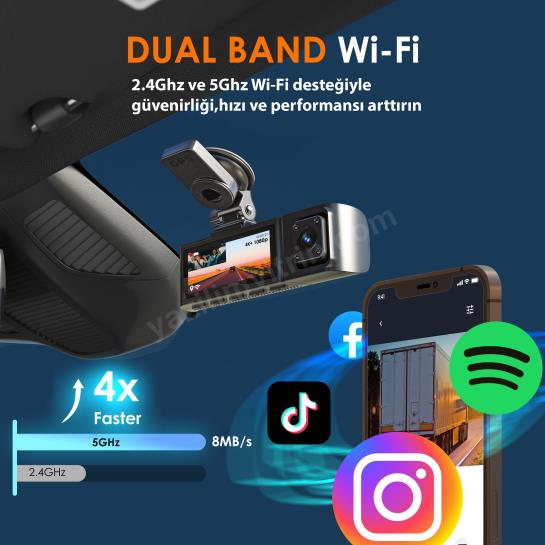 REXING R316 4K GPS WI-FI ARAC KAMERASI + 64GB SD Res6