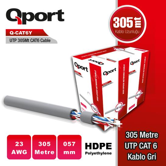 qport q-cat6y 305 metre 23awg grı cat6 utp pe kablo ürün fotoğrafı qport q-cat6y 305 metre 23awg grı cat6 utp pe kablo resmi, qport q-cat6y 305 metre 23awg grı cat6 utp pe kablo fotoğrafı