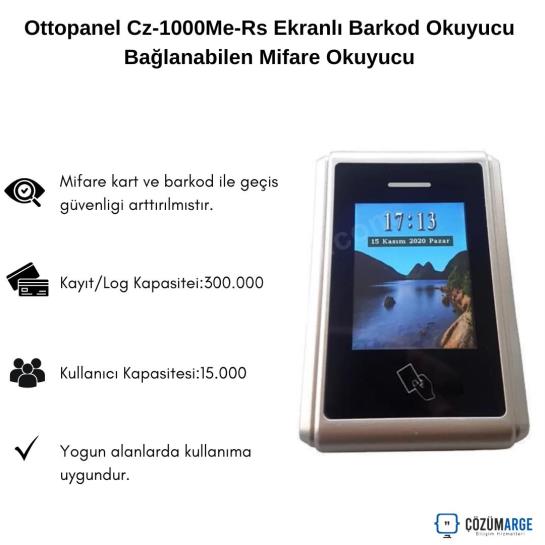 Ottopanel Cz-1000Me-Rs Ekranlı Barkod Okuyucu Bağlanabilen Mifare Okuyucu Ottopanel Cz-1000Me-Rs Ekranlı Barkod Okuyucu Bağlanabilen Mifare Okuyucu