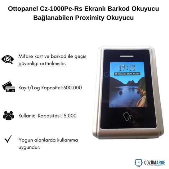 Ottopanel Cz-1000Pe-Rs Ekranlı Barkod Okuyucu Bağlanabilen Proximity Okuyucu Ottopanel Cz-1000Pe-Rs Ekranlı Barkod Okuyucu Bağlanabilen Proximity Okuyucu