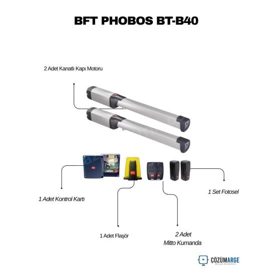 Bft Phobos BT A40, kanat başına 500 kg taşıma kapasitesi ve 4 metreye kadar kanat genişliği sunan, yüksek teknolojili bir dairesel kapı motoru setidir. 24V motor yapısı sayesinde yoğun kullanıma uygun olan bu sistem, engel tanıma (D-Track) özelliği ile maksimum güvenlik sağlar. Manyetik limit siviçleri sayesinde kapının açılma ve kapanma noktalarını hassas bir şekilde belirler. Şık tasarımıyla her türlü mimari yapıya uyum sağlayan Phobos A40, sessiz çalışması ve İtalyan kalitesiyle müstakil ev ve site girişleri için en ideal çözümdür. , BftPhobosBTA40, , KanatlıKapıMotoru, , DaireselKapıMotoru, , BftOtomasyon