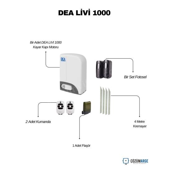 Dea Livi 1000, 1 tona kadar olan yana kayar bahçe ve endüstriyel kapılar için tasarlanmış, İtalyan mühendisliği harikası bir motor setidir. Güçlü mekanik yapısı ve döküm gövdesi sayesinde en zorlu hava koşullarında bile yüksek performansla çalışır. Akıllı kontrol kartı ile donatılan bu sistem, engel algılama ve ayarlanabilir çalışma parametreleri sayesinde maksimum güvenlik sağlar. Sessiz çalışma prensibi ve yoğun kullanıma uygun dayanıklı iç aksamıyla, fabrikalar, siteler ve büyük mülkler için uzun ömürlü ve güvenilir bir kayar kapı çözümüdür. , DeaLivi1000, , DeaKayarKapıMotoru, , 1000KgKapıMotoru, , 1TonKapıMotoru, , DeaOtomasyon