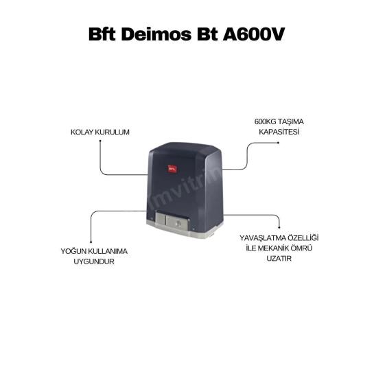 Bft Deimos BT A600V 24V otomatik kayar kapı motoru; 600 kg taşıma kapasitesi, hızlı açılış, sessiz çalışma ve yoğun kullanıma uygun güvenilir çözümdür. , BftDeimosBTA600V , KayarKapıMotoruSiteGirişi , 24VKapıMotoruApartmanGirişi , 600KgKapıMotoruFabrikaGirişi , BftOtomatikKapıMotoruOtoparkGirişi , SessizÇalışmaSiteGirişi , YoğunKullanımUygunKamuKurumu