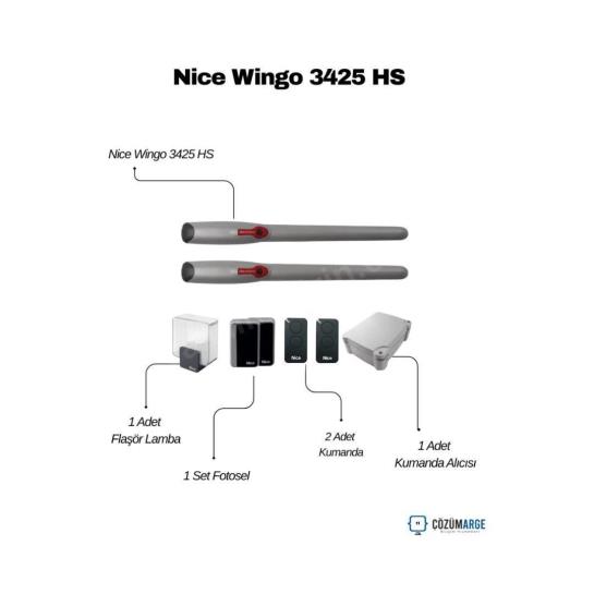 Hızın konforla buluştuğu Nice Wingo 3425 HS Kit, dairesel bahçe kapıları için geliştirilmiş en hızlı otomasyon çözümlerinden biridir. Kanat genişliği 3 metreye kadar olan kapılarda, standart motorlara göre %30-40 daha hızlı açılma performansı sergiler. 24V DC akıllı motor yapısı, yoğun kullanımda bile aşırı ısınma yapmaz ve engel tanıma özelliğiyle maksimum güvenlik sağlar. Estetik, ince tasarımıyla her kapı modeline uyum sağlayan bu kit; sessiz çalışma, yumuşak kalkış-duruş fonksiyonu ve BlueBUS teknolojisiyle donatılmıştır. Vakit nakittir diyenler için en ideal, uzun ömürlü ve güvenilir Nice teknolojisi! , NiceWingo3425HS , HızlıKapıMotoru , NiceHiSpeed , BahçeKapısıMotoru