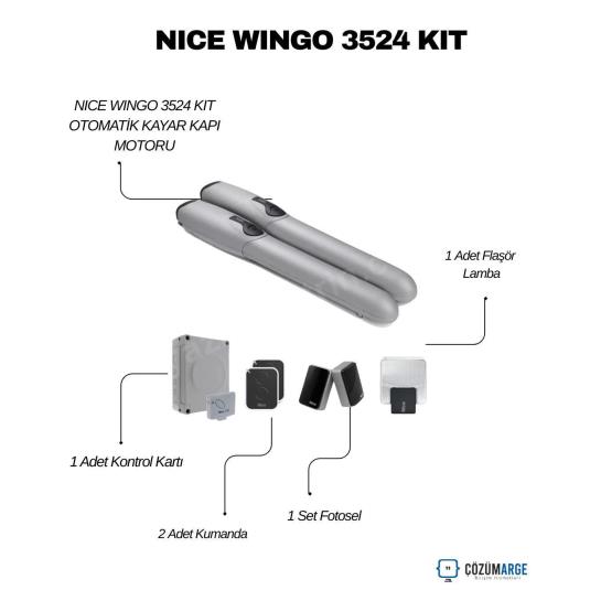 Nice Wingo 3524 Kit, 3,5 metre kanat genişliği ve 500 kg taşıma kapasitesiyle dairesel bahçe kapıları için geliştirilmiş yüksek performanslı bir otomasyon sistemidir. 24V DC motor yapısı sayesinde ısınma yapmadan yoğun kullanıma imkan tanır. Engel tanıma özelliği ve yumuşak kalkış-duruş fonksiyonu ile maksimum güvenlik ve mekanik koruma sağlar. Akıllı kontrol ünitesi üzerinden kolayca programlanabilen bu sistem, sessiz çalışma prensibi ve estetik tasarımıyla villa, site ve apartman girişleri için hem konforlu hem de uzun ömürlü bir çözüm sunar. , NiceWingo3524 , Wingo3524Kit , KanatlıKapıMotoru , DaireselKapıMotoru , NiceOtomasyon , 24VKapıMotoru