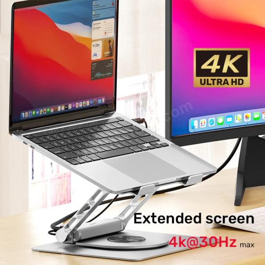 UNITEK 360D METAL 15.6” NOTEBOOK STAND 5in1 VE DOCKING STATION (D1109B) Res3