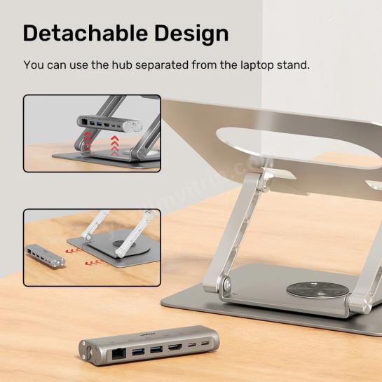 UNITEK 360D METAL 15.6” NOTEBOOK STAND 5in1 VE DOCKING STATION (D1109B) Res9