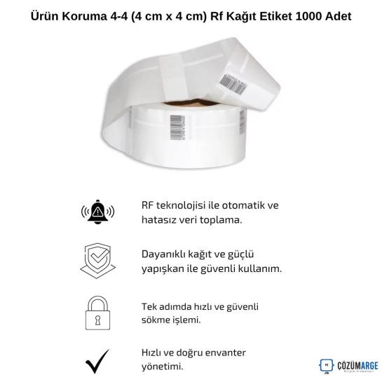 Ürün Koruma 4-4 (4 cm x 4 cm) Rf Kağıt Etiket 1000 Adet Ürün Koruma 4-4 (4 cm x 4 cm) Rf Kağıt Etiket 1000 Adet