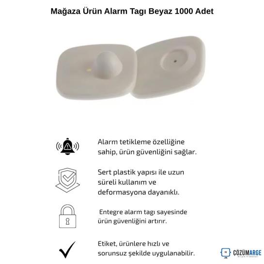 Mağaza Ürün Alarm Tagı Beyaz 1000 Adet Mağaza Ürün Alarm Tagı Beyaz 1000 Adet