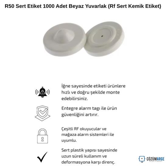R50 Sert Etiket 1000 Adet Beyaz Yuvarlak (Rf Sert Kemik Etiket) R50 Sert Etiket 1000 Adet Beyaz Yuvarlak (Rf Sert Kemik Etiket)