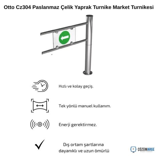 Otto Cz304 Paslanmaz Çelik Yaprak Turnike Market Turnikesi Otto Cz304 Paslanmaz Çelik Yaprak Turnike Market Turnikesi