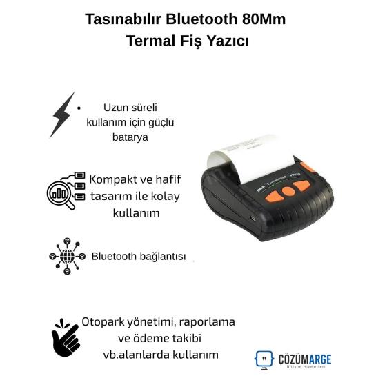 Tasınabılır Bluetooth 80Mm Termal Fiş Yazıcı Tasınabılır Bluetooth 80Mm Termal Fiş Yazıcı