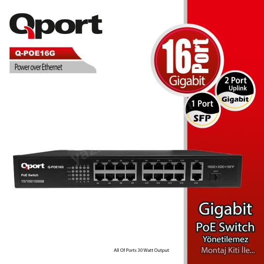 qport q-poe16g 16 port gıgabıt + 2 port gıgabıt uplınk poe swıtch ürün fotoğrafı qport q-poe16g 16 port gıgabıt + 2 port gıgabıt uplınk poe swıtch resmi, qport q-poe16g 16 port gıgabıt + 2 port gıgabıt uplınk poe swıtch fotoğrafı
