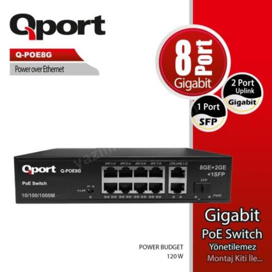 qport q-poe8g 8 port gıgabıt + 2 port gıgabıt uplınk poe swıtch ürün fotoğrafı qport q-poe8g 8 port gıgabıt + 2 port gıgabıt uplınk poe swıtch resmi, qport q-poe8g 8 port gıgabıt + 2 port gıgabıt uplınk poe swıtch fotoğrafı