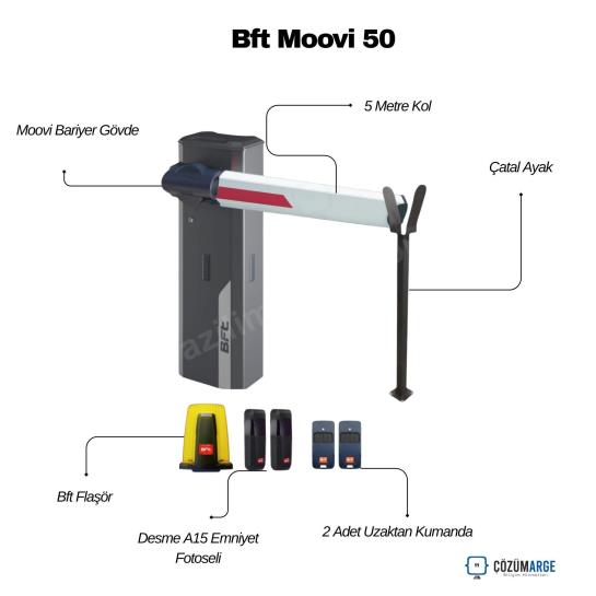 Bft Moovi 50 otopark bariyeri tam set kit, 5 metrelik geniş kol mesafesiyle büyük ölçekli girişler ve endüstriyel alanlar için yüksek performanslı çözümler sunar. Yoğun trafiği yönetebilecek güçlü motor yapısı ve ısınmaya karşı termik koruması sayesinde en zorlu koşullarda bile kesintisiz çalışma sağlar. Aynı gün kargo avantajıyla projelerinize hız kazandırırken, montaj sürecinde sağladığımız uzman uzaktan teknik destek ile kurulumu zahmetsizce tamamlamanıza olanak tanıyoruz. Sağlam gövdesi ve gelişmiş kontrol ünitesiyle Bft kalitesini yansıtan bu sistem, geniş geçiş alanlarında güvenlik ve düzeni sağlamak isteyen işletmeler, fabrikalar ve büyük konut projeleri için en güvenilir yatırımdır. , BariyerSeti , AynıGünKargo , UzaktanTeknikDestek , GüvenlikSistemleri