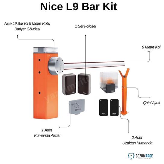 Nice L9 Bar, tır garajları, limanlar ve geniş endüstriyel sahalar için tasarlanmış, 9 metrelik kol kapasitesine sahip profesyonel bir bariyer sistemidir. En geniş geçiş noktalarında dahi sarsıntısız ve güvenli performans sunan güçlü 24V DC motora sahiptir. Engel tanıma sensörleri ve dayanıklı gövde yapısı ile ağır vasıta trafiğini yönetmek için en üst segment çözümdür. BlueBUS teknolojisi sayesinde kurulumu pratiktir. Uzun ömürlü kullanım ve maksimum güvenlik arayan projeler için İtalyan mühendisliği ile üretilmiştir. , NiceL9BarTirGaraji , 9MetreKolluBariyerEndustriyelAlan , EndustriyelBariyerLimanGiris , TirGarajiBariyerSistemi , NiceBariyerFabrikaGiris , KolluBariyerEndustriyelSaha , NiceL9BarLimanGiris