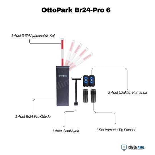 OttoPark Br24-Pro otomatik otopark bariyeri set içeriği: 3-6 m ayarlanabilir teleskopik kol, gövde, çatal ayak, uzaktan kumanda ve fotosel. , OttoParkOtoparkGirişi , TeleskopikBariyerSiteGirişi , OttoParkUzaktanKumandalı , OtomatikOtoparkBariyeriOtoparkGirişi , Br24ProFabrikaGirişi , OttoParkFotoselliOtopark , OtoparkBariyeriKonutSitesi