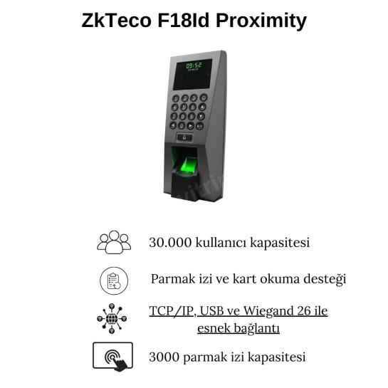 ZkTeco F18Id Proximity Parmak İzi Okuma Cihazı Özellikleri ZkTeco F18Id Proximity Parmak İzi Okuma Cihazı