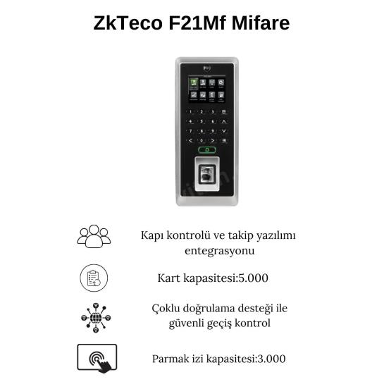 ZkTeco F21Mf Mifare Parmak İzi Okuma Cihazı Özellikleri ZkTeco F21Mf Mifare Parmak İzi Okuma Cihazı
