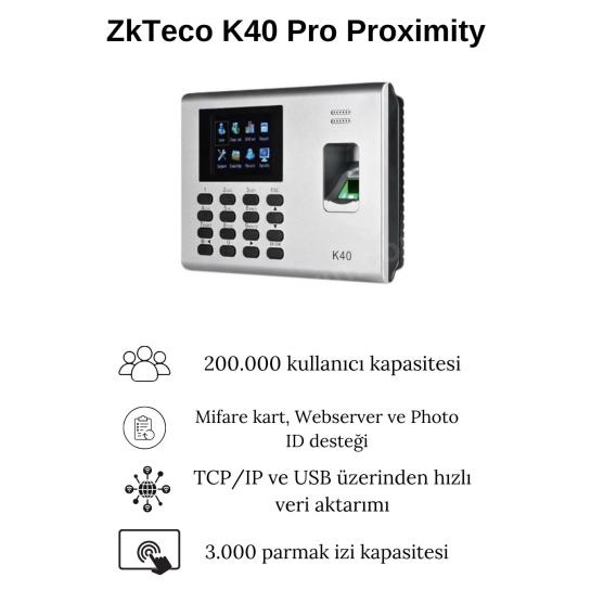 ZkTeco K40 Pro Proximity Parmak İzi Okuyucu Özellikleri ZkTeco K40 Pro Proximity Parmak İzi Okuyucu
