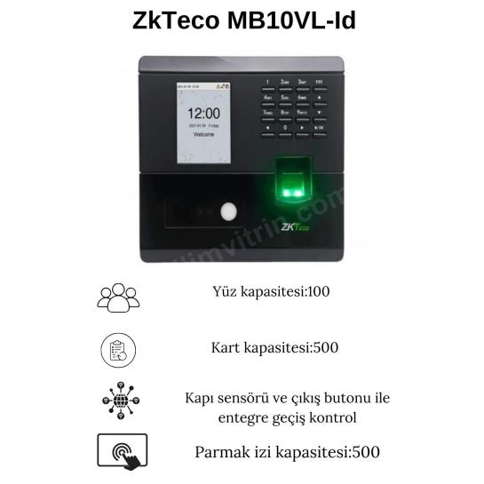 ZkTeco MB10VL-Id Parmak izi Okuyuculu Yüz Tanıma Cihazı Özellikleri ZkTeco MB10VL-Id Parmak izi Okuyuculu Yüz Tanıma Cihazı