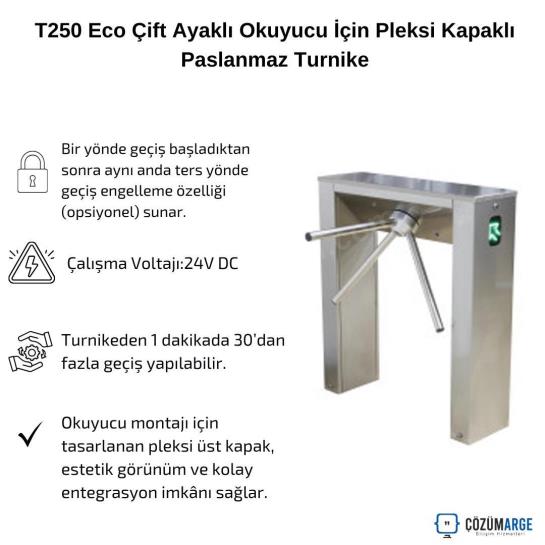 T250 Eco Çift Ayaklı Okuyucu İçin Pleksi Kapaklı Paslanmaz TurnikeT250 Eco Çift Ayaklı Okuyucu İçin Pleksi Kapaklı Paslanmaz Turnike T250 Eco Çift Ayaklı Okuyucu İçin Pleksi Kapaklı Paslanmaz Turnike