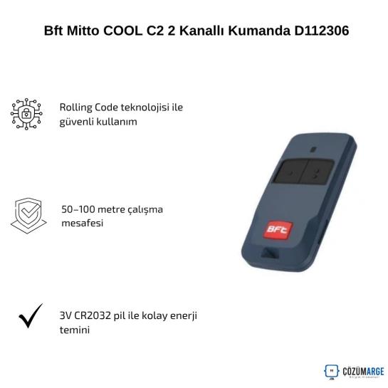 Bft Mitto COOL C2 2 Kanallı Kumanda D112306 Bft Mitto COOL C2 2 Kanallı Kumanda D112306