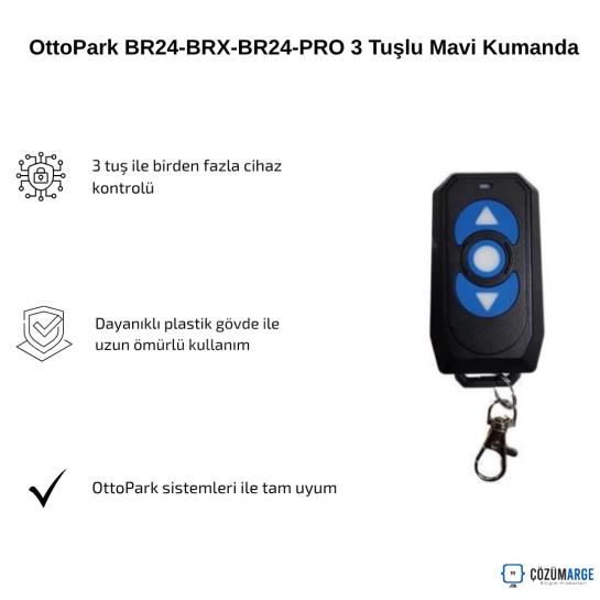 OttoPark BR24-BRX-BR24-PRO 3 Tuşlu Mavi Kumanda OttoPark BR24-BRX-BR24-PRO 3 Tuşlu Mavi Kumanda