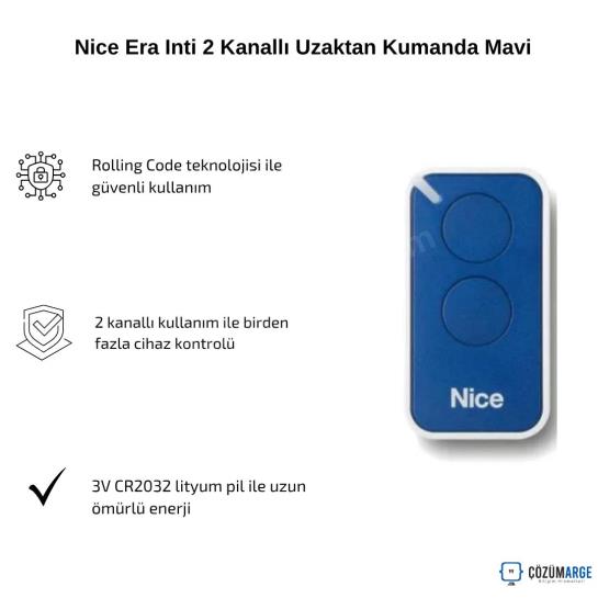 Nice Era Inti 2 Kanallı Uzaktan Kumanda Mavi Nice Era Inti 2 Kanallı Uzaktan Kumanda Mavi
