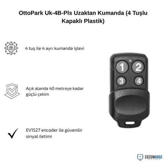 OttoPark Uk-4B-Pls Uzaktan Kumanda (4 Tuşlu Kapaklı Plastik) OttoPark Uk-4B-Pls Uzaktan Kumanda (4 Tuşlu Kapaklı Plastik)