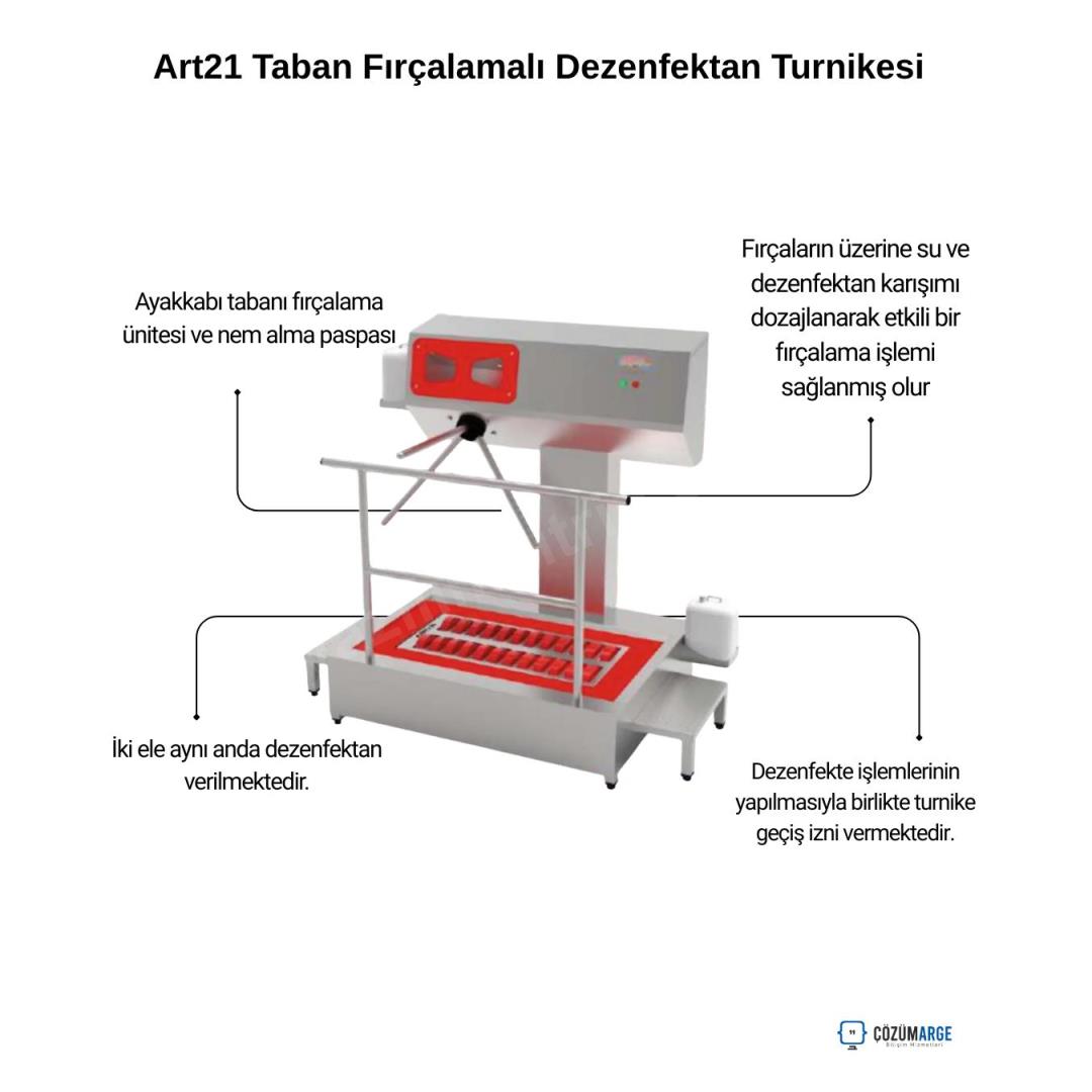 Art21 Taban Fırçalamalı Dezenfektan Turnikesi