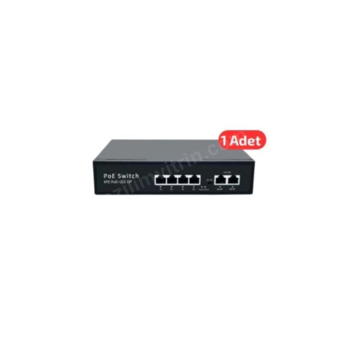 OttoPark SW04100 4 port 100Mbit 2 uplink PoE switch