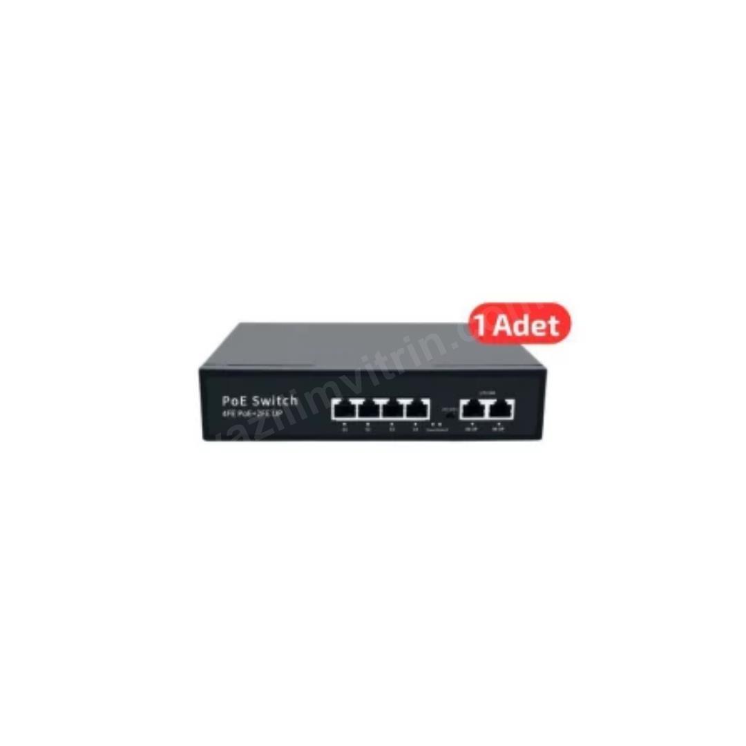 OttoPark SW04100 4 port 100Mbit 2 uplink PoE switch