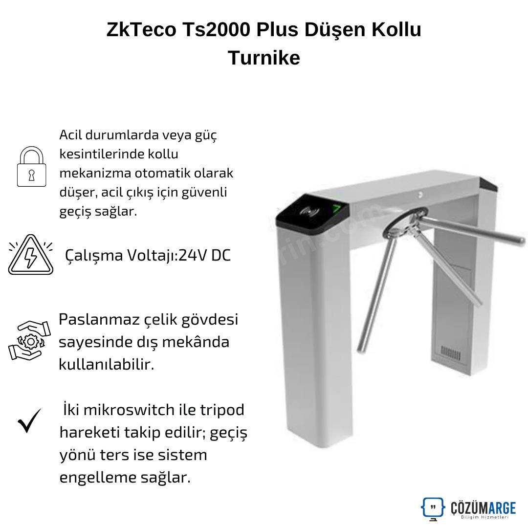 ZkTeco Ts2000 Plus Düşen Kollu Turnike acil durum düşen kol özelliği