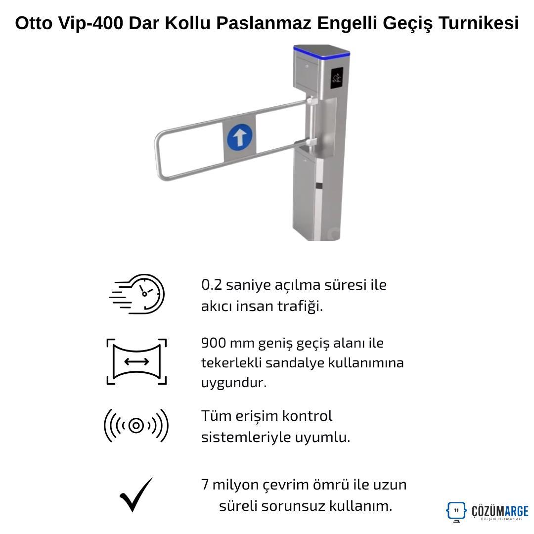 Otto Vip-400 dar kollu paslanmaz turnike yakın görünüm