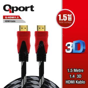 QPORT Q-HDMI1.5 HDMI 1.4 V ALTIN UÇLU KABLO 1.5 MT Res3