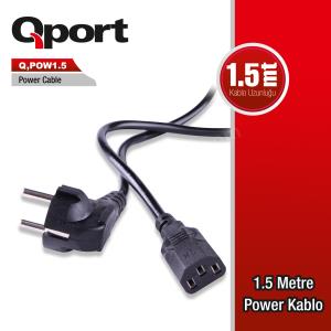 QPORT Q-POW1.5 1.5 METRE PC POWER KABLOSU Res2