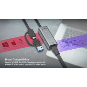 UNITEK HİBRİT USB-C/USB-A 2.5 GİGABİT ETHERNET ADAPTÖRÜ (U1313CGY01) Res6