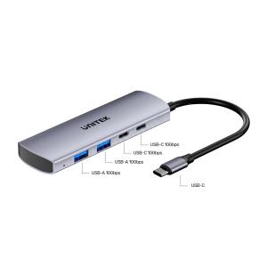 UNITEK UHUB Q4 4-IN-1 10GBPS USB-C HUB (H1112DGY01) Res6
