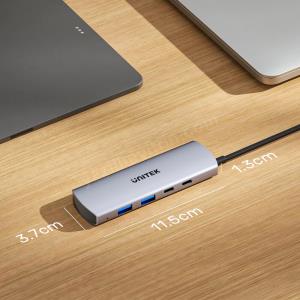 UNITEK UHUB Q4 4-IN-1 10GBPS USB-C HUB (H1112DGY01) Res10