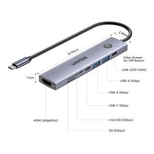 UNITEK UHUB S7 PRO 7-IN-1 5GBPS USB-C HUB (H1124AGY01) Res5