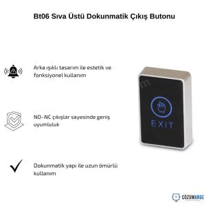 Bt06 Sıva Üstü Dokunmatik Çıkış Butonu Bt06 Sıva Üstü Dokunmatik Çıkış Butonu